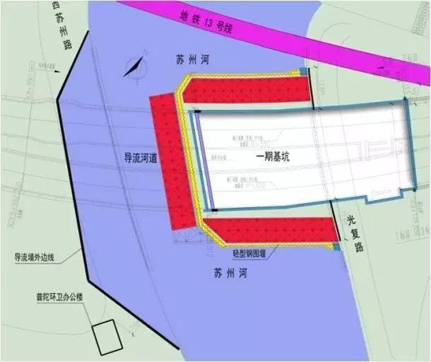 上海北横通道明跨苏州河段23米拉森桩施工