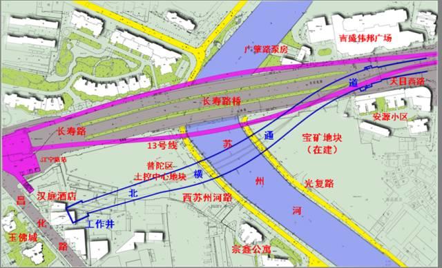 上海北横通道明跨苏州河段23米拉森桩施工