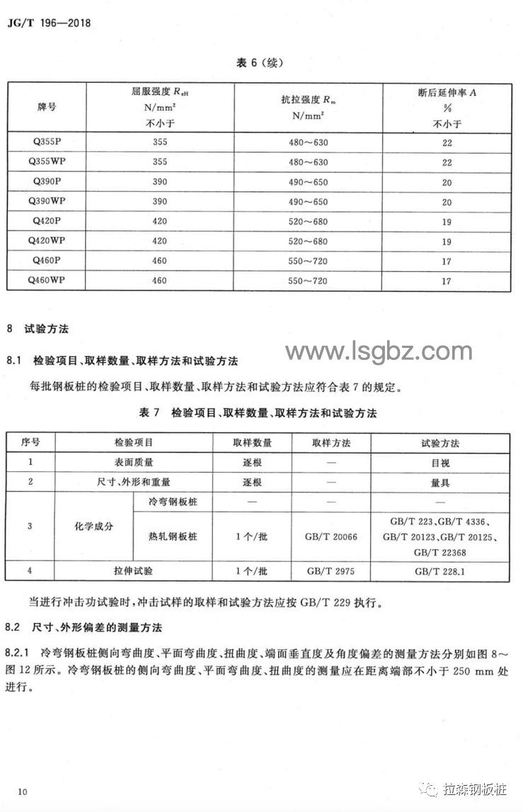 《钢板桩》JG/T196-2018